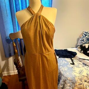 Gold shimmer/glitter gown size 14